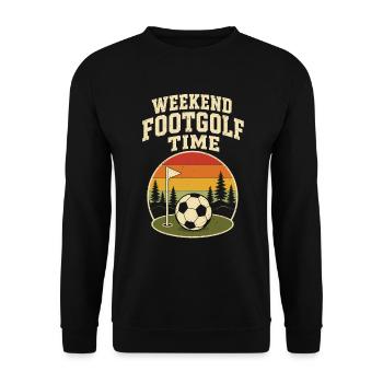 Weekend Footgolf Time - Unisex Pullover - Schwarz - Vorne - Alina (178cm) & Michal (187cm)