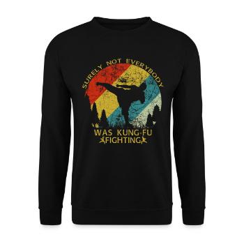 Kung Fu Kampfkünste Lustig Sarkastisch - Unisex Pullover - Schwarz - Vorne - Alina (178cm) & Michal (187cm)