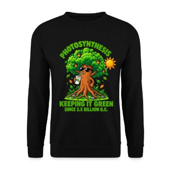 Retro-Eichen-Photosynthese - Unisex Pullover - Schwarz - Vorne - Alina (178cm) & Michal (187cm)