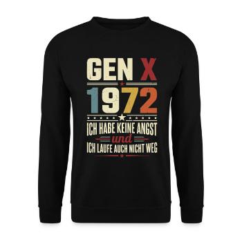 Gen X 1972 Ich Habe Keine Angst - Unisex Pullover - Schwarz - Vorne - Alina (178cm) & Michal (187cm)