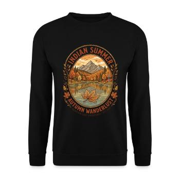 Indian Summer | Autumn Wanderlust | Herbstzeit - Unisex Pullover - Schwarz - Vorne - Alina (178cm) & Michal (187cm)