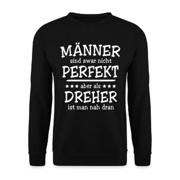 Dreher Männer - Unisex Pullover - Schwarz - Vorne - Alina (178cm) & Michal (187cm)
