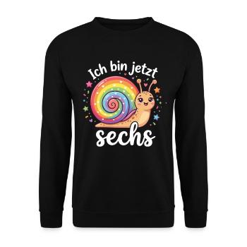 Ich Bin jetzt sechs - Unisex Pullover - Schwarz - Vorne - Alina (178cm) & Michal (187cm)