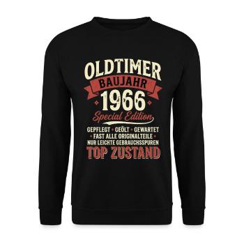 Oldtimer 1966 Special Edition - Unisex Pullover - Schwarz - Vorne - Alina (178cm) & Michal (187cm)