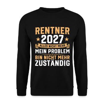 Rentner 2027 Abschied Arbeitskollege Rente - Unisex Pullover - Schwarz - Vorne - Alina (178cm) & Michal (187cm)