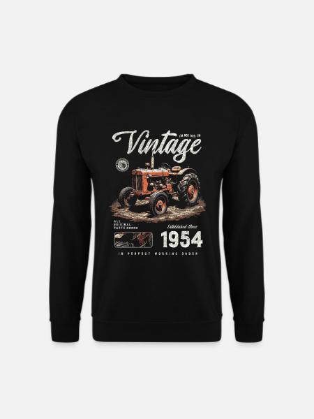 Geburtstag eines Vintage-Traktorbauern 1954 - Unisex Pullover - Schwarz