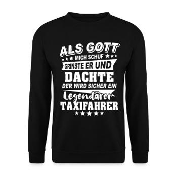 Taxifahrer - Unisex Pullover - Schwarz - Vorne - Alina (178cm) & Michal (187cm)