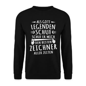 Zeichner - Unisex Pullover - Schwarz - Vorne - Alina (178cm) & Michal (187cm)