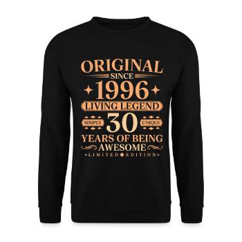 Original 1996 Living Legend 30. Geburtstag - Unisex Pullover - Schwarz - Vorne - Alina (178cm) & Michal (187cm)