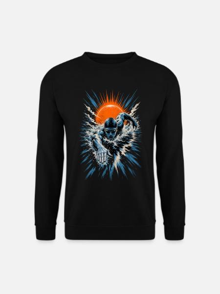 Schwimmen - Unisex Pullover - Schwarz