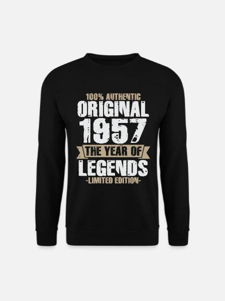 1957 Legendärer Jahrgang – 70. Geburtstag Retro - Unisex Pullover - Schwarz