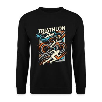 Triathlon | Swim Bike Run | Sport Geschenk - Unisex Pullover - Schwarz - Vorne - Alina (178cm) & Michal (187cm)