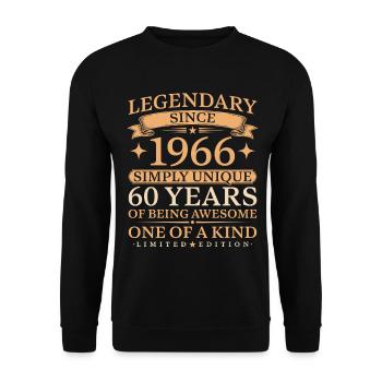 1966 Baujahr Einzigartig Birthday 60 Jahre - Unisex Pullover - Schwarz - Vorne - Alina (178cm) & Michal (187cm)