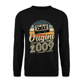 2009 Jahrgang Vintage – 18. Geburtstag - Unisex Pullover - Schwarz - Vorne - Alina (178cm) & Michal (187cm)