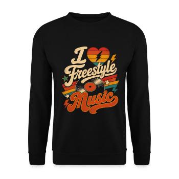 Ich liebe Freestyle-Musik - Unisex Pullover - Schwarz - Vorne - Alina (178cm) & Michal (187cm)