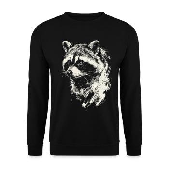Frecher Waschbär - Unisex Pullover - Schwarz - Vorne - Alina (178cm) & Michal (187cm)