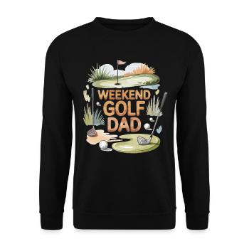 Golf Dad am Wochenende - Unisex Pullover - Schwarz - Vorne - Alina (178cm) & Michal (187cm)