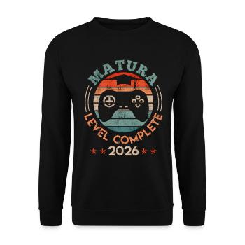 Matura Level Complete Gamer - Unisex Pullover - Schwarz - Vorne - Alina (178cm) & Michal (187cm)