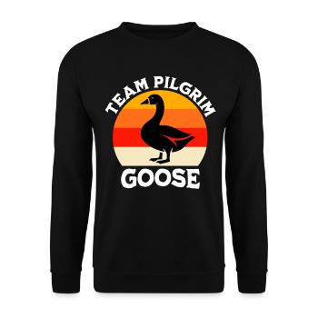 Team Pilgrim Gans - Unisex Pullover - Schwarz - Vorne - Alina (178cm) & Michal (187cm)