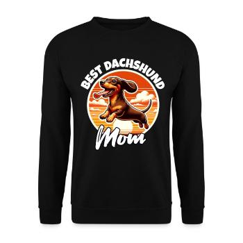 Dackel Mama - Unisex Pullover - Schwarz - Vorne - Alina (178cm) & Michal (187cm)