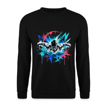 Schwimmen - Unisex Pullover - Schwarz - Vorne - Alina (178cm) & Michal (187cm)
