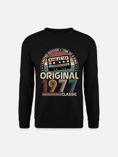 Original 1977 Jahrgang Vintage Geburtstag Retro - Unisex Pullover - Schwarz