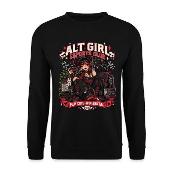 Alt Girl Esports Club - Unisex Pullover - Schwarz - Vorne - Alina (178cm) & Michal (187cm)