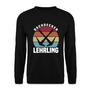 Dachdecker Lehrling - Unisex Pullover - Schwarz - Vorne - Alina (178cm) & Michal (187cm)