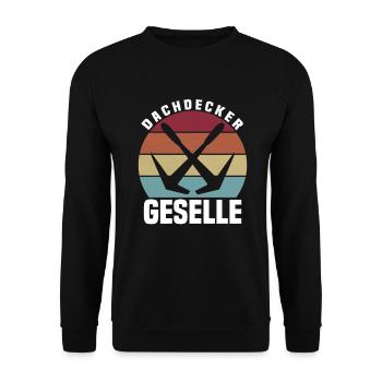 Dachdecker Geselle  - Unisex Pullover - Schwarz - Vorne - Alina (178cm) & Michal (187cm)