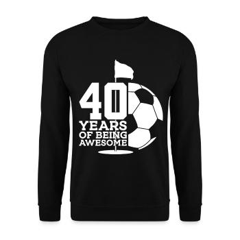 40 JAHRE FUßBALLGOLF 40. GEBURTSTAG - Unisex Pullover - Schwarz - Vorne - Alina (178cm) & Michal (187cm)