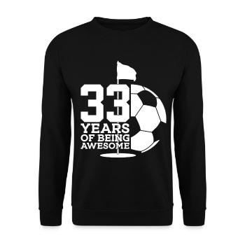 33 JAHRE FUßBALLGOLF 33. GEBURTSTAG - Unisex Pullover - Schwarz - Vorne - Alina (178cm) & Michal (187cm)