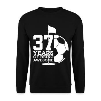 37 JAHRE FUßBALLGOLF 37. GEBURTSTAG - Unisex Pullover - Schwarz - Vorne - Alina (178cm) & Michal (187cm)