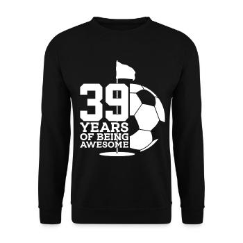 39 JAHRE FUßBALLGOLF 39. GEBURTSTAG - Unisex Pullover - Schwarz - Vorne - Alina (178cm) & Michal (187cm)