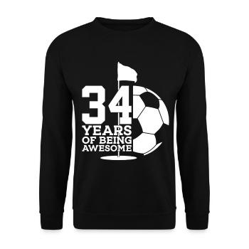 34 JAHRE FUßBALLGOLF 34. GEBURTSTAG - Unisex Pullover - Schwarz - Vorne - Alina (178cm) & Michal (187cm)