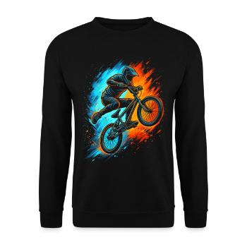 BMX Fahrrad Bike Jungen Herren BMX Kinder - Unisex Pullover - Schwarz - Vorne - Alina (178cm) & Michal (187cm)