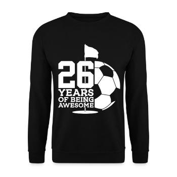 26 JAHRE FUßBALLGOLF 26. GEBURTSTAG - Unisex Pullover - Schwarz - Vorne - Alina (178cm) & Michal (187cm)