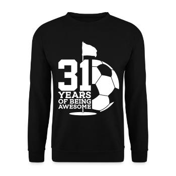 31 JAHRE FUßBALLGOLF 31. GEBURTSTAG - Unisex Pullover - Schwarz - Vorne - Alina (178cm) & Michal (187cm)