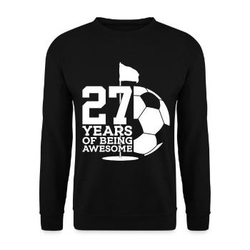 27 JAHRE FUßBALLGOLF 27. GEBURTSTAG - Unisex Pullover - Schwarz - Vorne - Alina (178cm) & Michal (187cm)