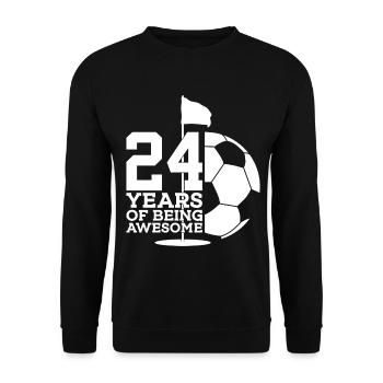 24 JAHRE FUßBALLGOLF 24. GEBURTSTAG - Unisex Pullover - Schwarz - Vorne - Alina (178cm) & Michal (187cm)