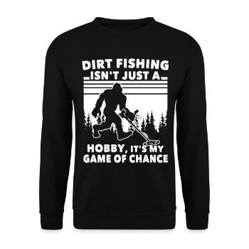 Dirt Fishing Big Foot - Unisex Pullover - Schwarz - Vorne - Alina (178cm) & Michal (187cm)