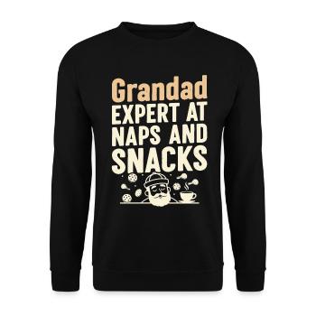 Opa, Experte für Nickerchen und Snacks, Nickerchen-Idee - Unisex Pullover - Schwarz - Vorne - Alina (178cm) & Michal (187cm)