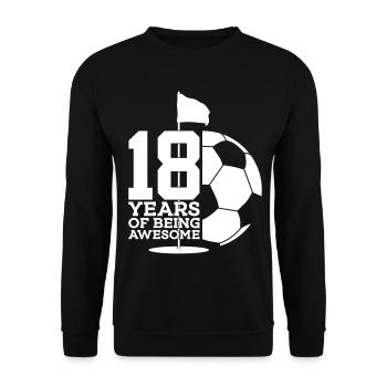 18 JAHRE FUßBALLGOLF 18. GEBURTSTAG - Unisex Pullover - Schwarz - Vorne - Alina (178cm) & Michal (187cm)