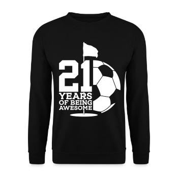 21 JAHRE FUßBALLGOLF 21. GEBURTSTAG - Unisex Pullover - Schwarz - Vorne - Alina (178cm) & Michal (187cm)