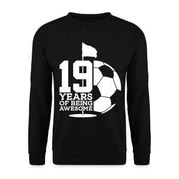 19 JAHRE FUßBALLGOLF 19. GEBURTSTAG - Unisex Pullover - Schwarz - Vorne - Alina (178cm) & Michal (187cm)