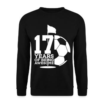 17 JAHRE FUßBALLGOLF 17. GEBURTSTAG - Unisex Pullover - Schwarz - Vorne - Alina (178cm) & Michal (187cm)