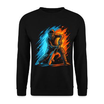 Cricket Herren Kinder Cricketspieler - Unisex Pullover - Schwarz - Vorne - Alina (178cm) & Michal (187cm)
