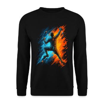 Klettern Berge Kletterer Bouldern Kinder Männer - Unisex Pullover - Schwarz - Vorne - Alina (178cm) & Michal (187cm)