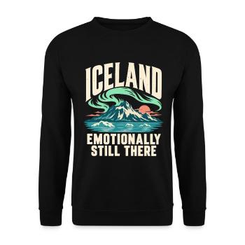 Island Nordlichter Reise Souvenir - Unisex Pullover - Schwarz - Vorne - Alina (178cm) & Michal (187cm)