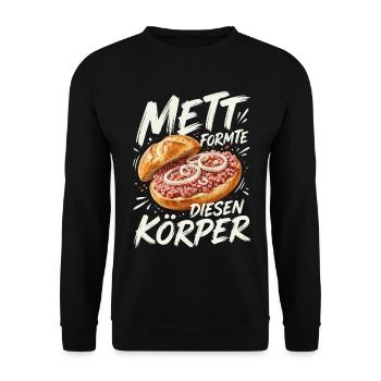 Mett Formte Diesen Koerper Mead Buns - Unisex Pullover - Schwarz - Vorne - Alina (178cm) & Michal (187cm)