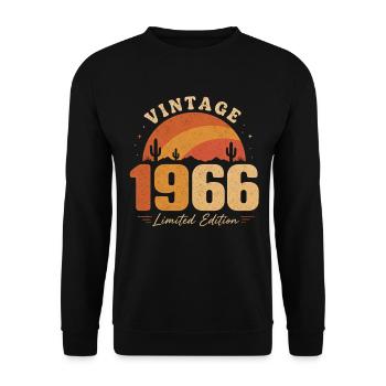60th Anniversary Man 60 Jahre alt Jahrgang 1966 - Unisex Pullover - Schwarz - Vorne - Alina (178cm) & Michal (187cm)